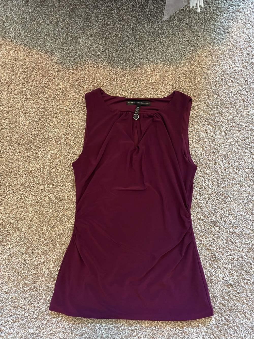 White House Black Market Jewel-Accent Sleeveless Tank - Plum